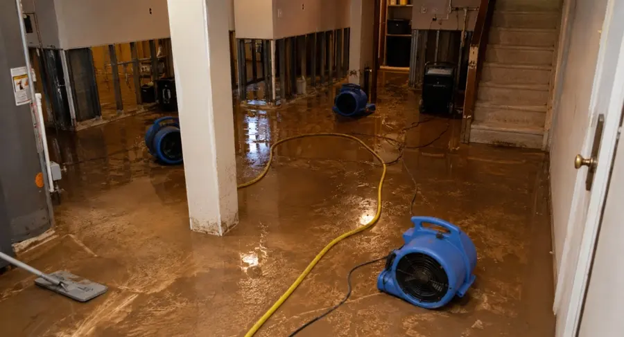 River-storm flooding cleaned in a Riverview home in a Des Plaines, IL home